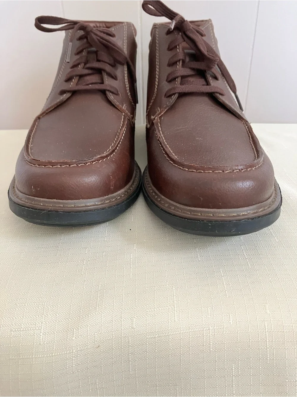Clarks Men’s Brown Mahogany Leather Lace-Up Boots Size 9W